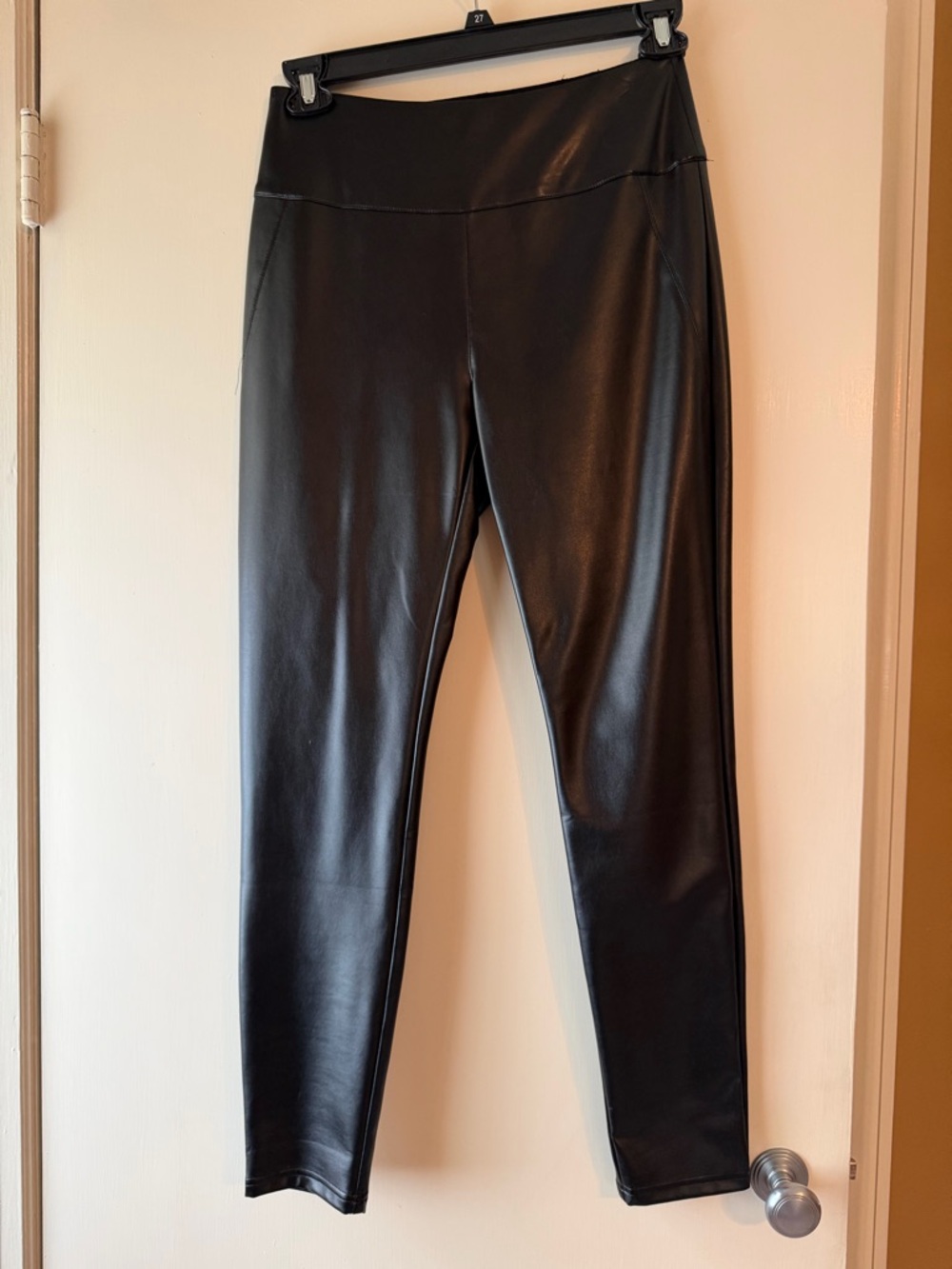 MELISSA NEPTON Black Faux Leather Leggings